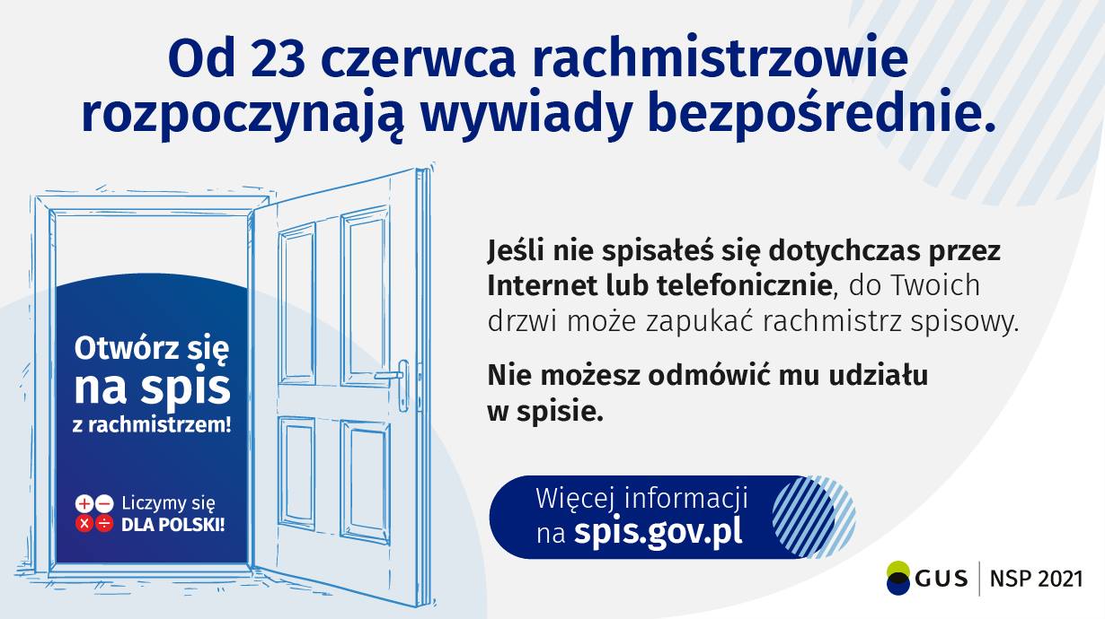 Od 23 czerwca rachmistrzowie spisowi wychodzą w teren